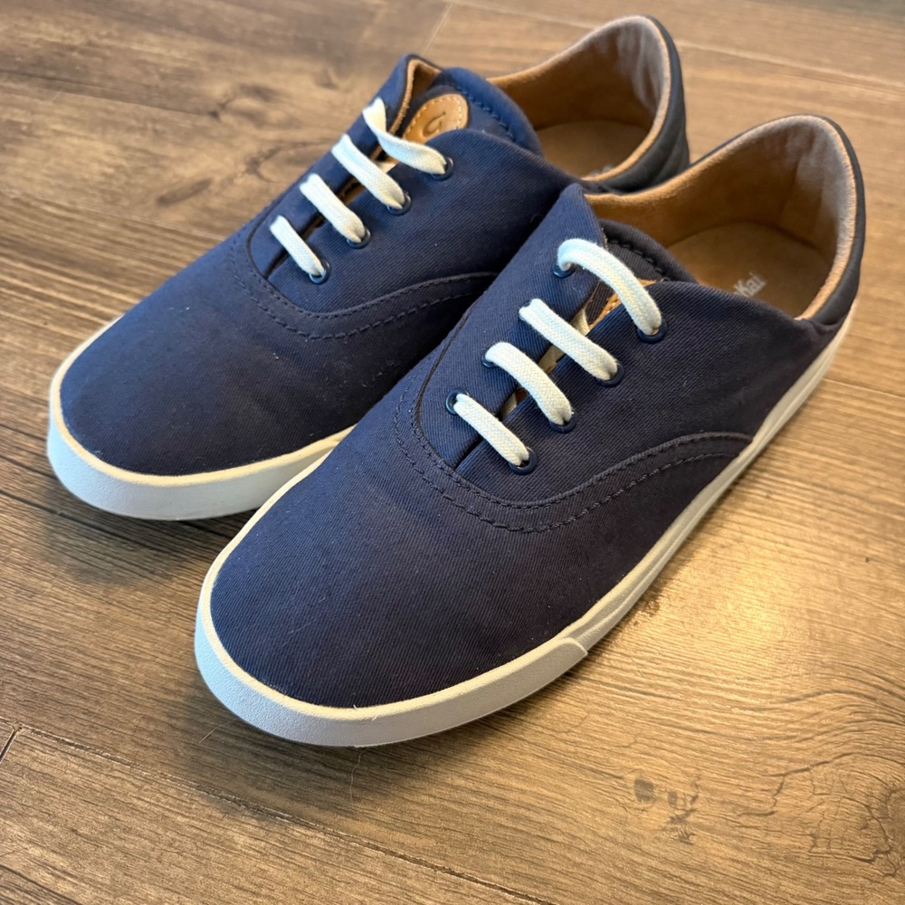OluKai Kohu Sneakers Womens 8 Navy Blue Textile Low Top Casual Shoes 20516-5454